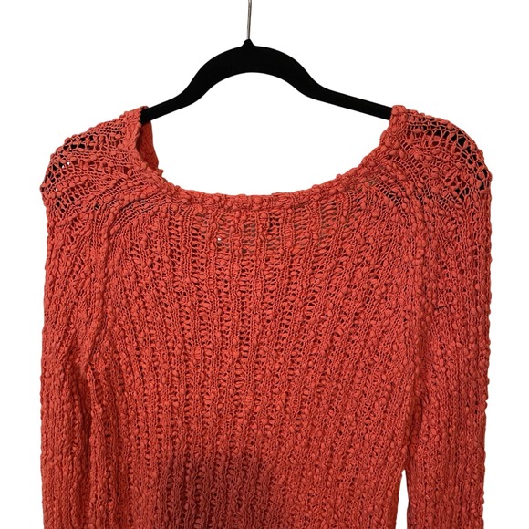 Anthropologie Knitted Knotted Women's Long Sleeve Pink Knitted Blouse Size M - Picture 8 of 11